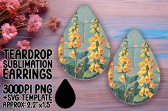 Vibrant Floral Elegance PNG Teardrop Earring Design Sublime Product Image 1