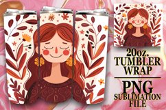Elegant Watercolor Flower Tumbler Wrap 20oz Product Image 1