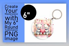 Vibrant Round Design Keychain PNG , Valentine Bear Product Image 1
