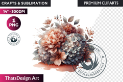 Ethereal Floral arrangements Clipart PNG Rose gold and blush Product Image 1