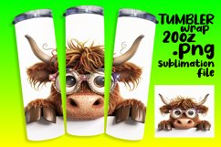 Whimsical Peekaboo Cow Tumbler Wrap - Sublimation Product Image 1