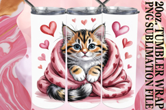 Vibrant Journeys 20oz tumbler wrap, Cat Valentin's Day Product Image 1