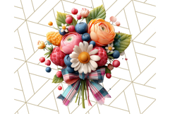 Pastel Flower Bouquet PNG Clipart, Elegant Floral Art Product Image 2