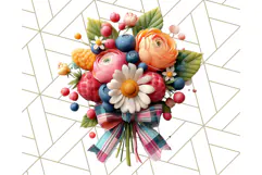 Pastel Flower Bouquet PNG Clipart, Elegant Floral Art Product Image 2