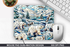 Bear Mouse Pad Sublimation, Christmas Mouse Pad PNG Product Image 1
