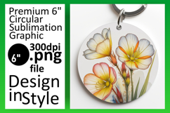 Stylish Circle Design for Keychains , Flowers Product Image 1