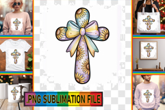 Dazzling TOTE BAG Gift Magic PNG, Cross and Bow Product Image 1