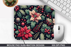 Flowers Mouse Pad Sublimation,Christmas Mouse Pad PNG Design Product Image 1