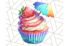 Bright Summer Cupcake PNG Clipart, Colorful Cupcakes Product Image 2