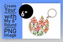 Artful Circle Design for Keychains , Flowers Product Image 1