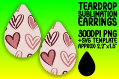 Bold Teardrop Earrings PNG Artwork , Heart Product Image 1