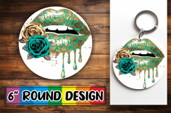 Timeless Keychain Round Style PNG, Dripping Lips Product Image 1