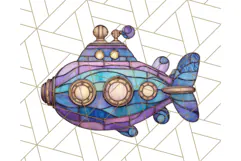 Stained Glass Sea Creatures PNG Clipart, Ocean Fantasy Product Image 2