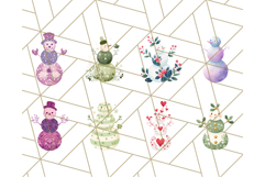 Patterned Snowman Silhouette PNG Clipart Product Image 6
