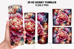 Flower Skinny Tumbler 20oz Wrap Design, Flowers Tumble PNG Product Image 1