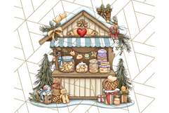 Cozy Christmas Market Stall Clipart PNG, Holiday Art Png Product Image 2
