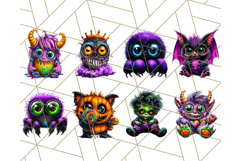 Spooky Cute Monster PNG Clipart, Adorable Halloween Monsters Product Image 6
