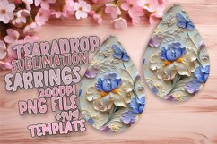 Sophisticated Teardrop Earrings Sublimation Template , 3D Fl Product Image 1