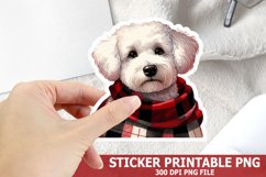 Christmas Dog Sticker| Christmas Sticker PNG Design Product Image 1