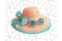 Coral and Aqua Summer Clipart PNG Pastel Tropical Icons Product Image 2