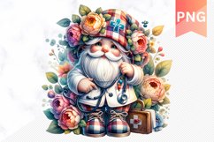 Floral Nurse Gnome Sublimation - Nurse Gnome Sublimation Product Image 1