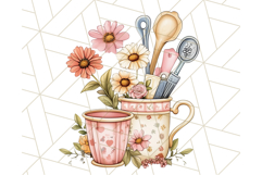 Cottagecore Kitchen Clipart, Vintage Country Floral Kitchen Product Image 2