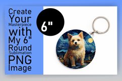 Colorful Dog Round Design PNG Sublimation Art Product Image 1