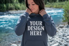 Charcoal Gildan 18500 Hoodie Sweatshirt Mockup, 185 mock up Product Image 1