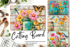 Mason Jars Flower Cutting Board Kitchen Chopping Board_74 Product Image 1