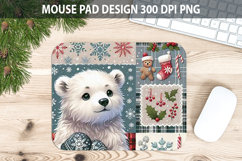 Christmas Bear Mouse Pad Sublimation - Animal PNG Desig Product Image 1