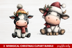 Whimsical Christmas Clipart | Cute Festive Holiday PNG Product Image 1