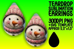 Gorgeous Teardrop Earrings Sublimation Art , Snowman Product Image 1
