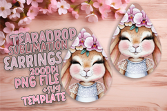 Playful Teardrop Earrings PNG for DIY , Cute Bunny Product Image 1