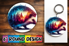 Luminous Car Coaster Round Sublimation PNG, Animals Art Product Image 1