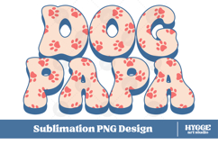 American Dog Papa 4th of July USA Paw DTF PNG Sublimation Product Image 1