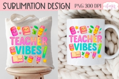 Teacher vibes shirt PNG, Cute Teacher sublimation design Product Image 5