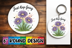 Enchanted Circle Keychain Magic PNG, Flowers Quote Product Image 1