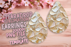 Artful Teardrop Earrings Artwork PNG , 3D Flower Product Image 1