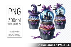 Spooky Cute Halloween Cupcakes Clipart PNG Bundle Product Image 8