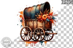 Fall Wagon Garden Sublimation - Fall Clipart PNG Design Product Image 1