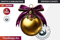 Christmas Jewel Baubles Clipart | Elegant Holiday Ornaments Product Image 1