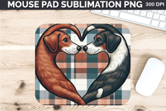 Watercolor Dog Mouse Pad Sublimation - Valentines PNG Design Product Image 1