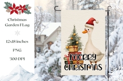 Cute Christmas Goose Garden Flag Sublimation Product Image 1