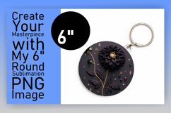 Stylish Circle PNG Sublimation Design , 3D Flower Product Image 1