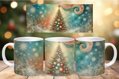 Mug Wrap Sublimation - vintage christmas tree Product Image 1
