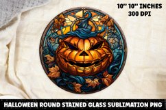 Halloween Stained Glass Sublimation PNG | Pumpkin PNG Product Image 1