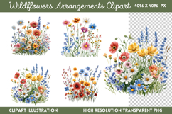 Wildflowers Arrangements Clipart PNG Product Image 1