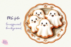Cookies PNG Halloween Ghost Cafe Clipart Sublimation Product Image 4