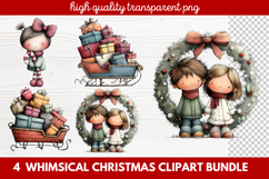 Whimsical Christmas Clipart | Cute Festive Holiday PNG Product Image 1
