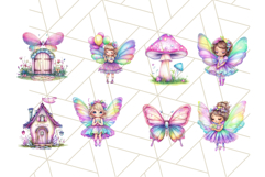 Pastel Fairy Clip Art PNG With Glitter, Rainbow Fairy Png Product Image 6